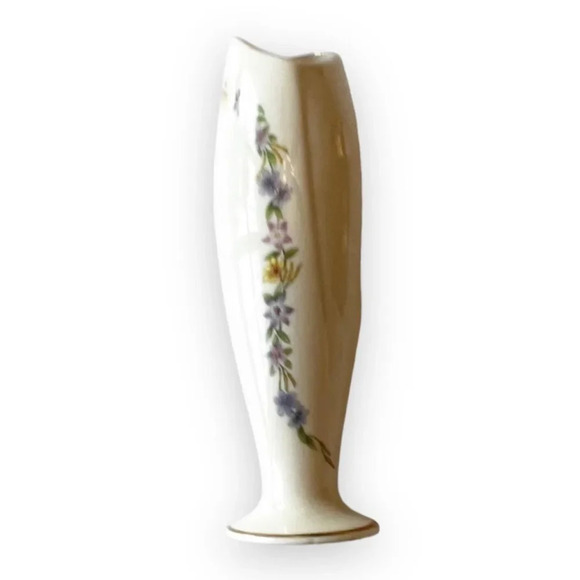 Lenox The Gold Floral Vase Fine Ivory‎ Porcelain Vase 1997 Wedding Gift Heart - Picture 2 of 9